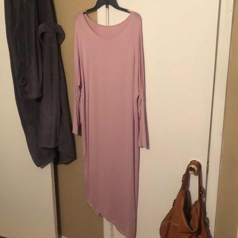 Sz 1x Asymmetrical Hem Cotton Dress